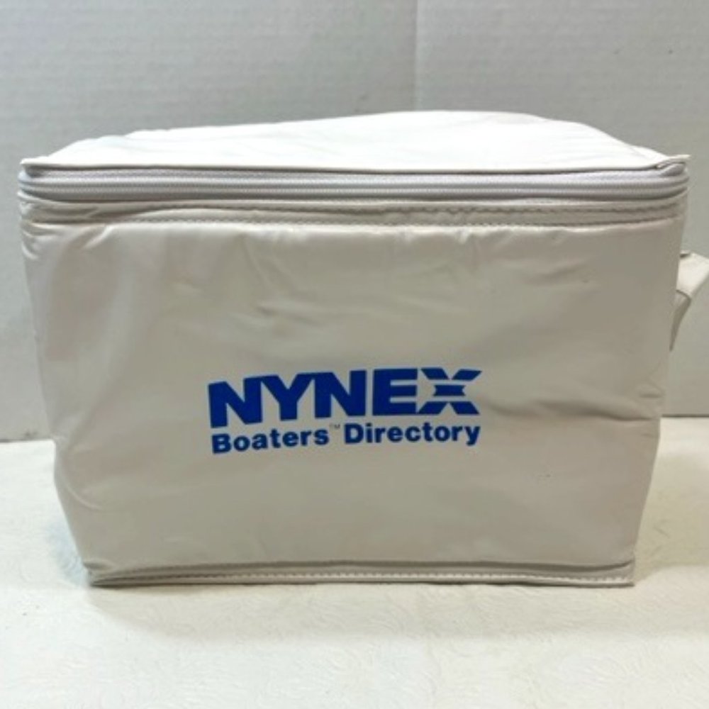 White NYNEX Boater's Directory Promo Zip Mini 6-Pack Soft Cooler w/Handle 9x6x7